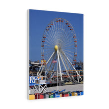 Load image into Gallery viewer, Canvas Print Wildwood Jersey Shore Morey's Piers Amusement Park Rides Ferris Wheel Beach