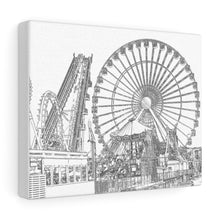 Load image into Gallery viewer, Art Sketch Wall Art Print Wildwood Moreys Piers Beach Sky Big Ferris Wheel