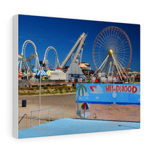 Load image into Gallery viewer, Canvas Print Wildwood New Jersey shore Big Ferris Wheel Ocean View