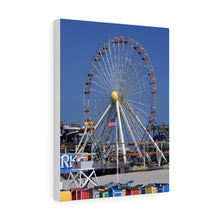 Load image into Gallery viewer, Canvas Print Wildwood Jersey Shore Morey's Piers Amusement Park Rides Ferris Wheel Beach