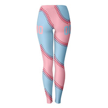 Load image into Gallery viewer, Personalized Leggings Pale Blue and Pink