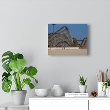 Load image into Gallery viewer, Canvas Print Piers Amusement Park Wooden Roller Coaster Beach