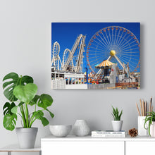 Load image into Gallery viewer, Canvas Print Wildwood New Jersey shore Big Ferris Wheel Ocean View