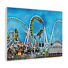 Load image into Gallery viewer, Oil Painting Wall Art Print Wildwood Moreys Piers Beach Sky