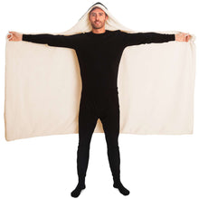 Load image into Gallery viewer, Personalized Baseball Hooded Blanket Black & White