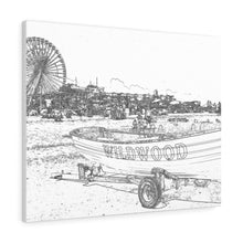 Load image into Gallery viewer, Art Sketch Wall Art Print Wildwood Crest life guard boats New Jersey beach