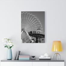 Load image into Gallery viewer, Black and White Photography Wall Art Print Amusement Park Wildwood Ferris Wheel