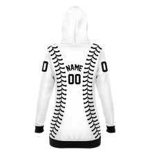 Load image into Gallery viewer, White and Black Personalized Long Hoodie