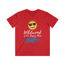 Load image into Gallery viewer, Wildwood is our Happy Place Men's Fitted V-Neck Short Sleeve Tee