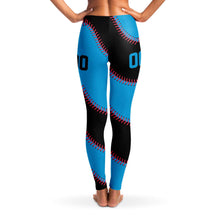 Load image into Gallery viewer, Miami Personalized Leggings Black & Blue