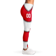 Load image into Gallery viewer, Personalized Leggings Red & White