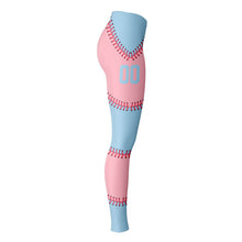 Load image into Gallery viewer, Personalized Leggings Pale Blue and Pink