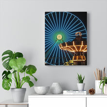 Load image into Gallery viewer, Canvas Print Wildwood Jersey Shore Morey's Piers Amusement Park Ferris Wheel Swings