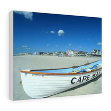 Load image into Gallery viewer, Canvas Print Life Boat On Cape May NJ Beach New Jersey Shore