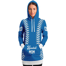 Load image into Gallery viewer, Personalized Long Hoodie Blue & White