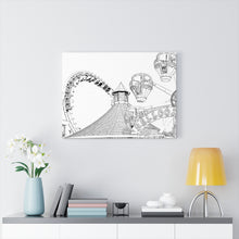 Load image into Gallery viewer, Art Sketch Wall Art Print Wildwood NJ Boardwak Roller Coaster & Ferris Wheel