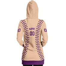 Load image into Gallery viewer, Personalized Long Hoodie Coral & Purple