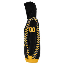 Load image into Gallery viewer, Pittsburgh Personalized Long Hoodie Black & Gold