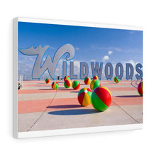 Load image into Gallery viewer, Canvas Print Wildwood Crest Wildwoods Sign Beach balls Jersey Shore