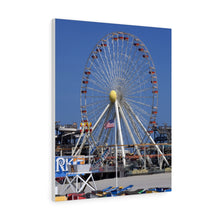 Load image into Gallery viewer, Canvas Print Wildwood Jersey Shore Morey's Piers Amusement Park Rides Ferris Wheel Beach