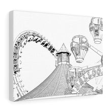 Load image into Gallery viewer, Art Sketch Wall Art Print Wildwood NJ Boardwak Roller Coaster & Ferris Wheel