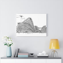 Load image into Gallery viewer, Art Sketch Wall Art Print Wildwood NJ Beach Wooden Boardwak Roller Coaster