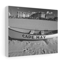 Load image into Gallery viewer, Black and White Photography Wall Art Print Lifeboat Beach Cape May NJ