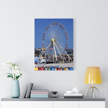 Load image into Gallery viewer, Canvas Print Wildwood Jersey Shore Morey's Piers Amusement Park Rides Ferris Wheel Beach