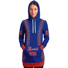 Load image into Gallery viewer, Chicago Blue Baseball Personalized Longline Hoodie