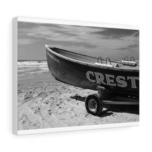 Load image into Gallery viewer, Wildwood Crest Lifeguard Boat Black and White Photography Wall Art Print