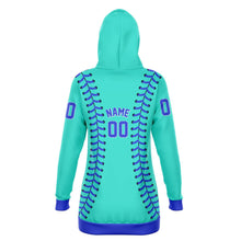 Load image into Gallery viewer, Personalized Long Hoodie Cobalt Turquoise & Blue