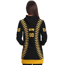 Load image into Gallery viewer, Pittsburgh Personalized Long Hoodie Black & Gold