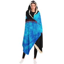 Load image into Gallery viewer, Miami Baseball Personalized Hooded Blanket Black & Blue