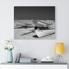 Load image into Gallery viewer, Black and White Photography Wall Art Print Wildwood Crest life guard boats New Jersey beach
