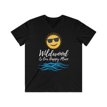 Load image into Gallery viewer, Wildwood is our Happy Place Men's Fitted V-Neck Short Sleeve Tee