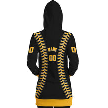 Load image into Gallery viewer, Pittsburgh Personalized Long Hoodie Black & Gold