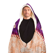 Load image into Gallery viewer, Personalized Baseball Hooded Blanket Purple and Coral