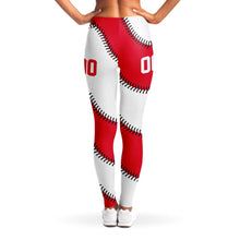 Load image into Gallery viewer, Personalized Leggings Red & White