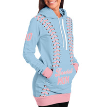 Load image into Gallery viewer, Personalized Long Hoodie Light Blue & Pink