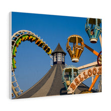 Load image into Gallery viewer, Canvas Print Wildwood Jersey Shore Morey's Piers Amusement Park Rides Ferris Wheel