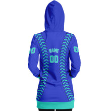 Load image into Gallery viewer, Personalized Long Hoodie Cobalt Blue & Turquoise