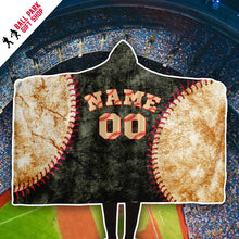 Load image into Gallery viewer, San Francisco Baseball Personalized Hooded Blanket Black & Tan