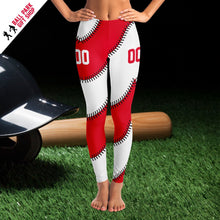 Load image into Gallery viewer, Personalized Leggings Red & White