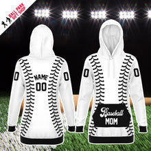Load image into Gallery viewer, White and Black Personalized Long Hoodie