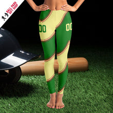 Load image into Gallery viewer, Personalized Leggings Green and Yellow