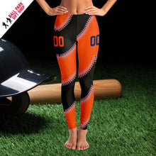 Load image into Gallery viewer, New York Personalized Leggings Black & Orange