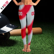 Load image into Gallery viewer, Seattle Personalized Leggings Red & Silver