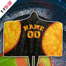 Load image into Gallery viewer, Pittsburgh Baseball Personalized Hooded Blanket Black & Gold