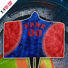 Load image into Gallery viewer, Chicago Baseball Personalized Hooded Blanket Blue & Red