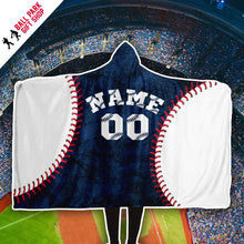 Load image into Gallery viewer, New York Baseball Personalized Hooded Blanket Blue & White
